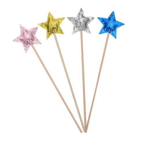 JOINPAYA 4 Stück Zauberstab Fairy Wand Spielzeug für Kinder jucarii pentru copii Geburtstagsparty Dekoration Feenhaftes Spielzeug sternförmige Feenstäbe dekorativer Feenstab Stoff von JOINPAYA