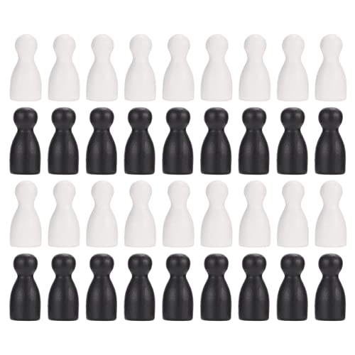 JOINPAYA 48Pcs Stücke Stück Brettspiel Chessmen Educational Toy Flight Schach Chessman Brettspiel Chessman Black Wood von JOINPAYA