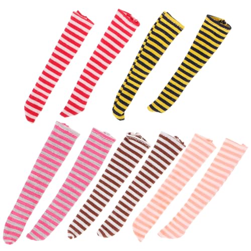 JOINPAYA 5 Paare Puppe Lange Socken Mini-socken-dekore Kleine Puppensocken Puppenkleidung Selber Machen Socken Für Puppen Puppenschuhe Mini-puppenkleidung Puppenkostüme Baumwolle von JOINPAYA