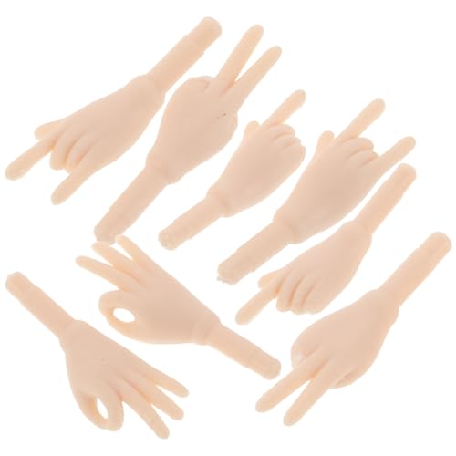 JOINPAYA 5 Paare Puppenzubehör mit weißem Körper Puppenhandgelenke Mini-Hände Miniatur-Fingerhände Zubehör für Handgesten bewegliche Puppenhände bewegliche Handteile Babyhände Plastik Beige von JOINPAYA