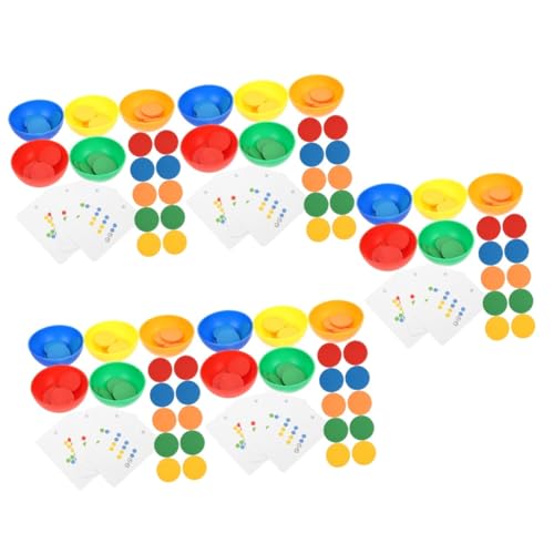 JOINPAYA 5 Sätze Farberkennungsspielzeug Lernspielzeug Für Kinder Farblich Passendes Sortierschalen-Spielzeug Lernspielzeug Für Kleinkinder Zählspielzeug Für Kinder Puzzle-Spielzeug Plastik von JOINPAYA