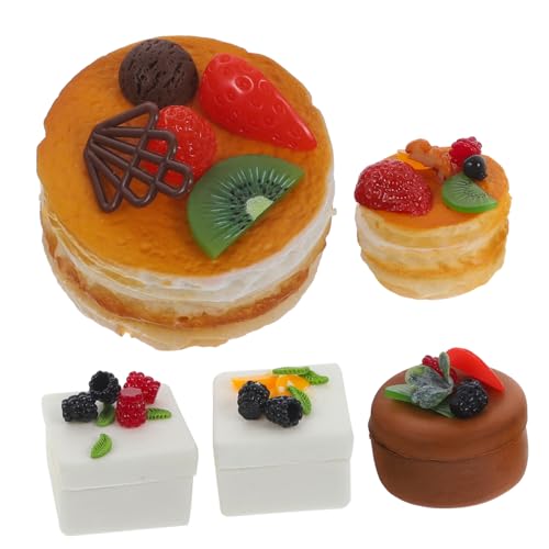 JOINPAYA 5 Sätze Kuchen Selber Machen Miniaturmöbel Faux-Kuchen-Fotografie-Requisiten Mini-Spielzeug Kuchen Spielzeug Selber Machen Faux-Kuchen-Brot-Dessert Gefälschter Kuchen Plastik von JOINPAYA