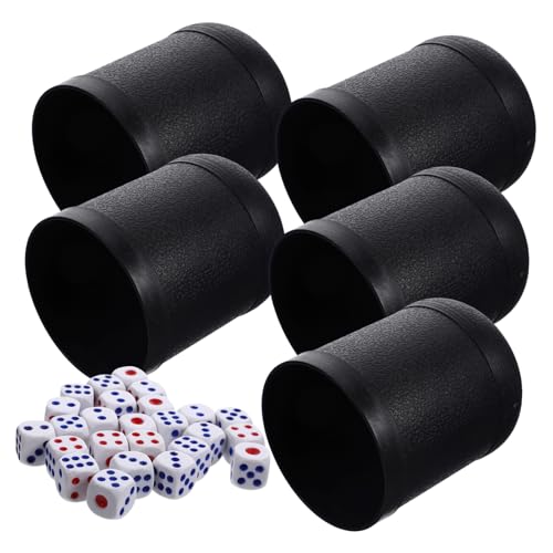 JOINPAYA 5 Sätze Würfelbecher Tasse Shaker sterben Würfelstapelbecher Party kunststoffbecher plastikgläser Easy putz brettspiele Virtu brettspiel Plastikwürfel Rate-Würfelspiel-Tool Black von JOINPAYA