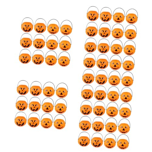 JOINPAYA 5 Sets 12 Stück Kürbis Süßigkeitseimer Halloween Süßigkeitshalter Halloween Teelicht Orangefarbener Kürbis Eimer Aus Kunststoff von JOINPAYA