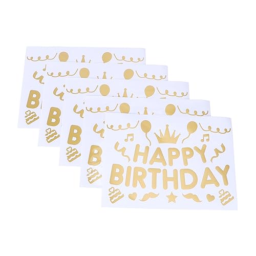 JOINPAYA 5 Stück Ballonaufkleber Aufkleber Geburtstag Stickers Aufkleber gebutagsdeko Wandtattoos Wall Decal wandaufkleber schmuck dekorative Abziehbilder Ballonzubehör Plastik Golden von JOINPAYA