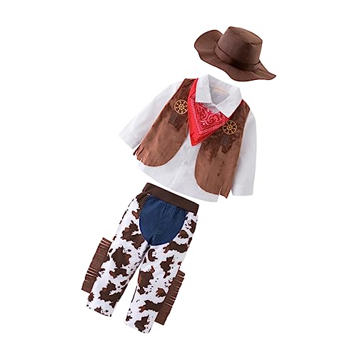 JOINPAYA 5 Stück Cosplay Kleidung Für Party Kind Western Cowboy Kostüm Western Cowboy Rollenspiel Cowboy Kostüm Hosen Cowboy Cosplay Western Cowboy Hut Cowboy Anzieh von JOINPAYA