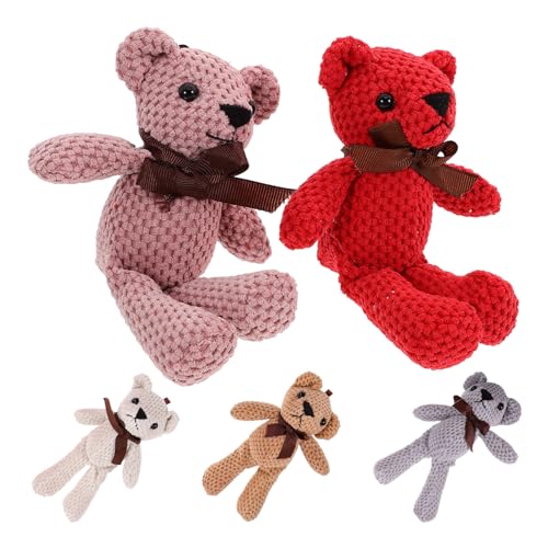 JOINPAYA Plüschtier Teddybär 5 Stück Mini-plüschbären-Spielzeug Plüschbärenpuppe Für Schlüsselanhänger Basteln DIY-zubehör Geburtstag Kuscheltier Bär von JOINPAYA