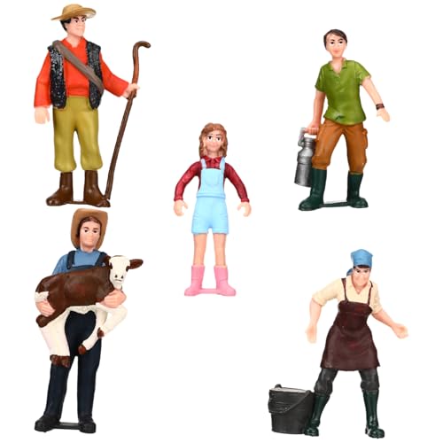 JOINPAYA 5 Stück Teiliges Realistische Bauernhof Figuren aus Robustem Material Detailreiche Miniatur Personenmodelle für Schreibtischdekoration und Miniaturszenen Bunte Spielfiguren für JOINPAYA 5 Stück Teiliges Realistische Bauernhof Figuren aus Robustem Material Detailreiche Miniatur Personenmodelle für Schreibtischdekoration und Miniaturszenen Bunte Spielfiguren für von JOINPAYA