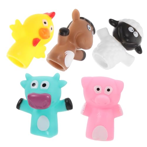 JOINPAYA 5 Stück Tierfingerpuppe Cartoon Fingerpuppen Fingerpuppen Für Spielzeug Cartoon Puppenspielzeug Kinderspielzeug Cartoon Plüsch Fingerspielzeug Handpuppen Für Vinyl von JOINPAYA