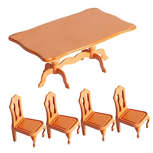 JOINPAYA 5 Teiliges Puppenmöbel Set Aus Miniatur Tisch Und Stühle Für Puppenhäuser Perfektes Zubehör Für Kreative Spielwelten Ideal Für Miniaturhaus Und Puppenhauszubehör von JOINPAYA