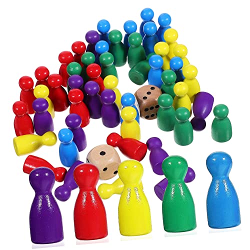 JOINPAYA 50 Stück Brettspielzähler Schachfiguren Ketten-Dreieck-Spiel Spielmarke Spielfiguren für Brettspiele Schach aus Holz Zubehör für Brettspiele Schachmarker Brettspiel Schach von JOINPAYA