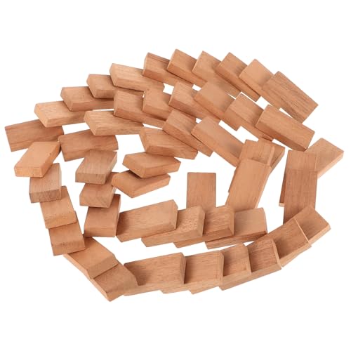 JOINPAYA 50 Stück Domino-Spiel Dominospielzeug Aus Holz Leichte Reise-dominosteine Dominotische Für Jungen Mini-brettspiele Mini Dominosteine Hölzern Light Brown von JOINPAYA