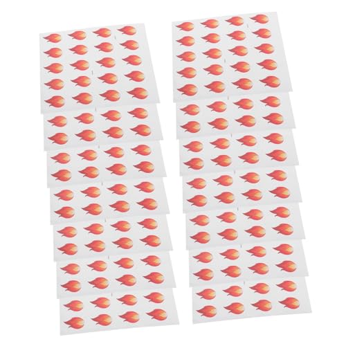 JOINPAYA 500 Pcs Flammenaufkleber Mini Aufkleber lustige Aufkleber Feuer Aufkleber Küchenetiketten für Behälter Aufkleber für Lebensmittelverpackungen kleine Etikettenaufkleber PVC von JOINPAYA