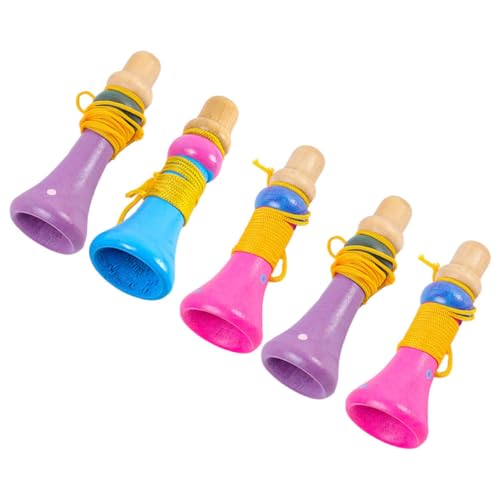 JOINPAYA 5Pcs Hölzernen Kleinhorn Kleinkind Musikinstrumente Musikinstrumente Kleine Trompetenspielzeug Simulation Trompete Musical Playthings Mini Trompete Musikspielzeug von JOINPAYA