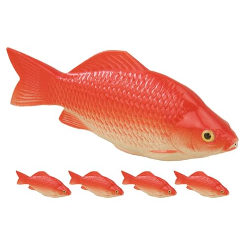 JOINPAYA 5Pcs Simulation Schaumfisch Wassertank Aquarium Fischfilter Wasser Aktiviertes Fischqualle Fischtank Kit Fischnetz Dekorationen Fischschale Fisch Künstliche Fischtankdekor Rot von JOINPAYA