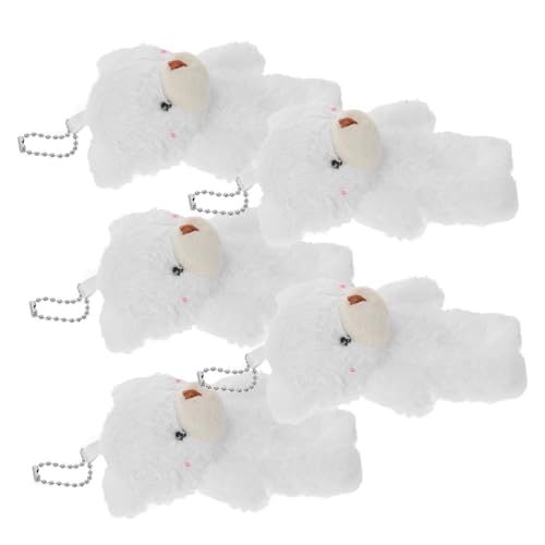 JOINPAYA 5St Teddybär Stofftier neuartiger Hutbügel Korbdekoration Kleidung stofftier bär Plüschbär Handyanhänger Bärenpuppe für Schlüsselanhänger DIY Mini-Bären- Perlenvlies Weiß von JOINPAYA