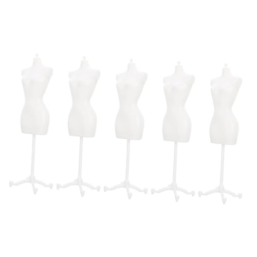 JOINPAYA 5Stücke Teiliges Puppen Kleiderständer Mannequin Modellständer Für Puppenbekleidung Weißes Display Rack Für Kreative Spielideen Und Puppenhaus Zubehör von JOINPAYA