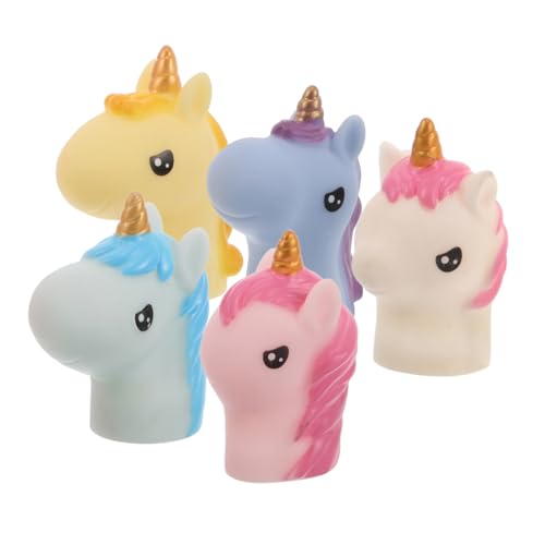 JOINPAYA 5st Einhorn Handpuppe Tierspielzeug Aus Gummi Bade Fingerpuppen Handpuppen Für Kinder Fingermonster Cartoon-fingerpuppe Spielzeug Für Nutztiere Geschichte Zeit Fingerpuppen Vinyl von JOINPAYA