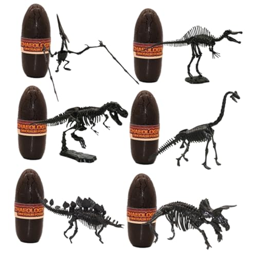 JOINPAYA 6 Set Dinosaurier Fossil Skelett Modell Spielzeug Dinosaurier Skelett Modell Schwarz von JOINPAYA