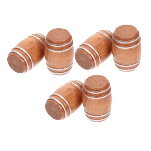 JOINPAYA 6 Stück Barzubehör Miniatur Weinfass Figur Mini Bierfässer Modelle Miniatur Bierfässer Miniaturen Puppenhauszubehör Mini Whiskyfass Hellbraun Holz von JOINPAYA