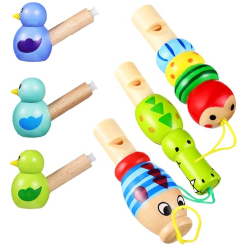 JOINPAYA 6 Stücke Jungen und Mädchen Musikspielzeug Tierform Pfeifen Holz Pvc für Party Lernspaß von JOINPAYA