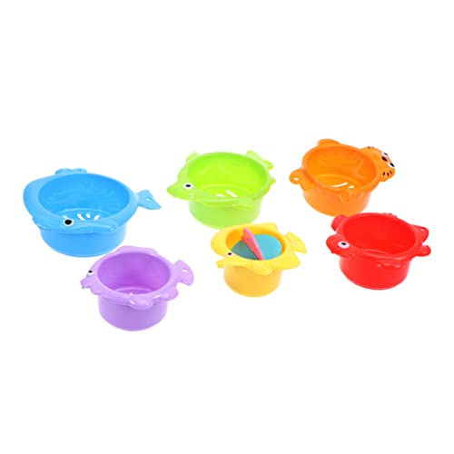 JOINPAYA 6 Teiliges Schimmelfreies Meerestier Badespielzeug Für Babys Stapelbecher Und Wasser Mit Saugnäpfen Ideal Für Badewanne Und Kinderfreundlichen Wasserspaß von JOINPAYA