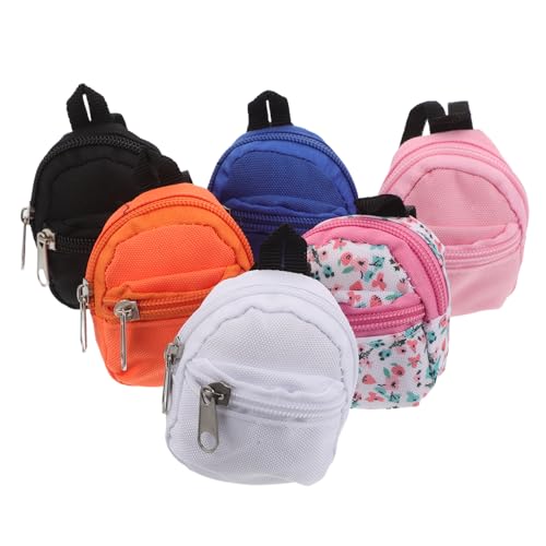 JOINPAYA 6-teiliger Mini-Puppen-Anziehrucksack, winzige Schultasche mit Reißverschluss für Puppen, leichtes und tragbares Spielzeug für Rollenspiele und Outdoor-Abenteuer JOINPAYA 6-teiliger Mini-Puppen-Anziehrucksack, winzige Schultasche mit Reißverschluss für Puppen, leichtes und tragbares Spielzeug für Rollenspiele und Outdoor-Abenteuer von JOINPAYA