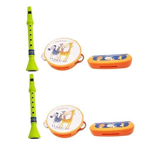 JOINPAYA 6-teiliges Set Tamburin Mundharmonika Früherziehungsinstrument Spielzeug Kinder Mundharmonika Mundharmonika-Instrument von JOINPAYA