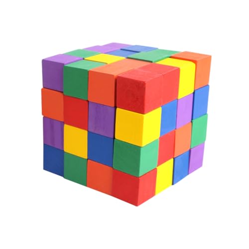 JOINPAYA 60St farbige Bausteine stapeln bausteine Geometrie-Puzzle Bauspielzeug Praktische Bausteine blockiert Holzbausteine für hölzern von JOINPAYA