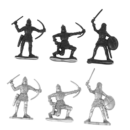 JOINPAYA 60st Mittelalterlicher Soldat Männerfiguren Mittelalterlicher Kriegsmann Spielzeugsoldat Das Spielzeug Sandtisch Soldat Spielen Mittelalterliches Modell Soldaten-actionfiguren von JOINPAYA