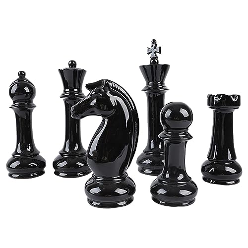 JOINPAYA 6St Schach Ornamente Schach Wohnkultur Schach Schlacht Geschichte Schach Spiel schachcomputer Chess Schlafzimmer Schachverzierung Schachdekor für den Haushalt Keramik Black von JOINPAYA