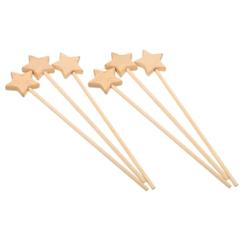 JOINPAYA 6St Zauberstab Fairy Wand Fantasie Mahlen partydekoration dekoring Sternförmige Feenstäbe Graffiti-Fee-Zauberstäbe DIY Feenstäbe für Party Feenzimmer dekor Malstab Sternenstab Holz von JOINPAYA