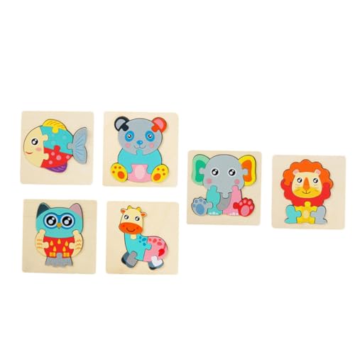 JOINPAYA 6st 3D-Puzzle Steckpuzzles Löwen-Puzzles Lernspielzeug Für Kinder Tier Puzzles Kinderspielzeug Aus Holz Pädagogisches Spielzeug Sicheres Holzpuzzle-Spielzeug Hölzern von JOINPAYA