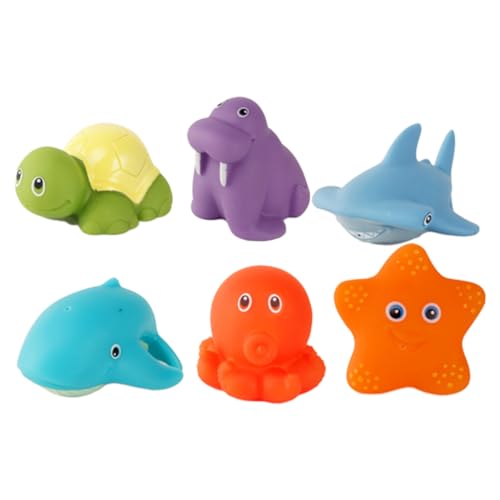 JOINPAYA Badespielzeug Baby 6 Teiliges Badespielzeug Set Lustige Farbwechselnde Cartoon Tierchen Für Die Badewanne Spritzendes Quietschendes Wasserspielzeug Für Kleinkinder Und Babys von JOINPAYA