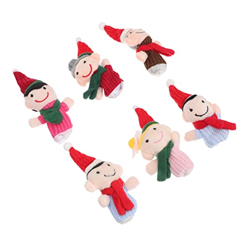 JOINPAYA 6st Familie Handpuppe Fingerpuppen Kleinkind Fingerhandschuhe Marionetten Weihnachtsfingerpuppen Santa Fingerpuppen Kinderzimmer Fingerpuppe Plüsch Handpuppe Pp Baumwolle von JOINPAYA