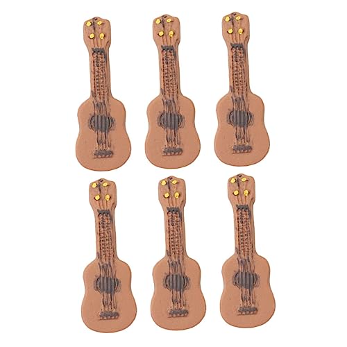 JOINPAYA 6st Gitarren-mikrolandschaft Mini-Gitarre Mini-puppenhaus-Gitarre Mini-e-Gitarren-Modell Minigitarre Für Puppenhaus Minigitarren Miniatur Gitarre Desktop Schmückt Kunstharz von JOINPAYA