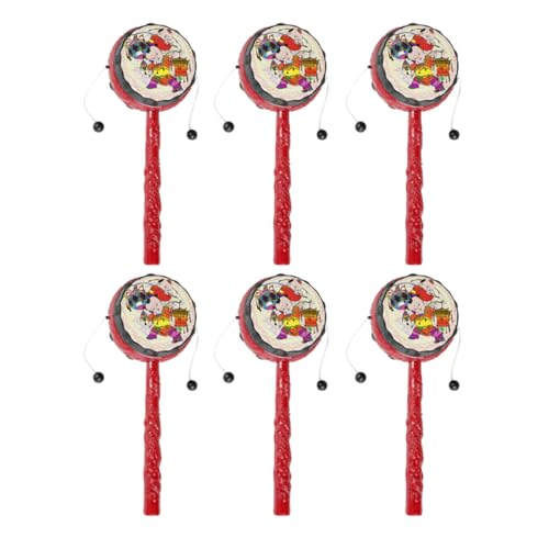 JOINPAYA 6st Glücksbringer -handrassel Rasseltrommel -Shaker Instrumentenspielzeug Rasseln Shaker -trommeln Handgriff Babyspielzeug Sensorisches Aktivitätsspielzeug Plastik von JOINPAYA