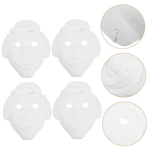 JOINPAYA 6st Handgezeichnete Clownmaske Maskiert Lackierbar Gesicht Maskerademaske Für Männer Led-maske Perücke Verkaufsstand Kostüm Lustige Maske Maskerade-maske Papier Weiß von JOINPAYA