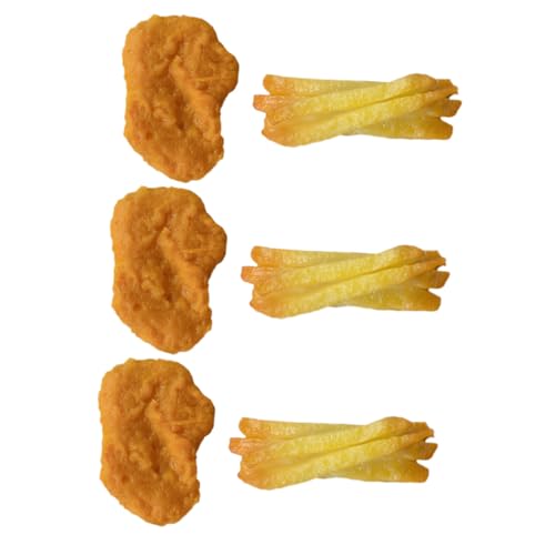 JOINPAYA 6pcs Realistische Chicken Nuggets Französisch Frites Modell Lebensmittel Für Jungen Und Mädchen Spielzeug von JOINPAYA