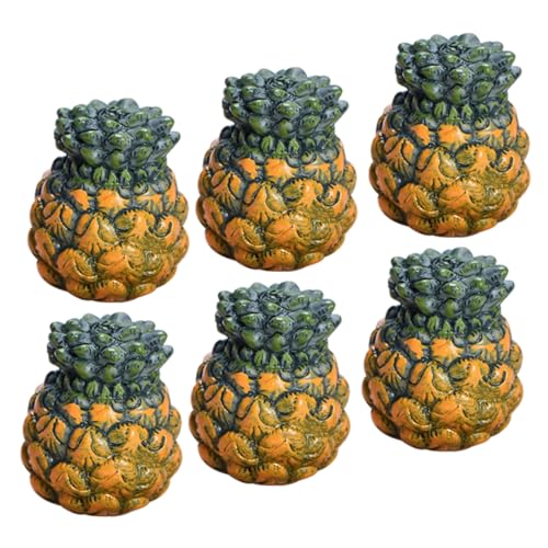 JOINPAYA 6st Künstliche Früchte Ananasschneider Mini-fruchtmodell Künstliches Ananas-Modell Spielhaus Spielzeug Foto-Requisite Kleines Fruchtmodell Simulation Ananas-Modell Harz Green von JOINPAYA