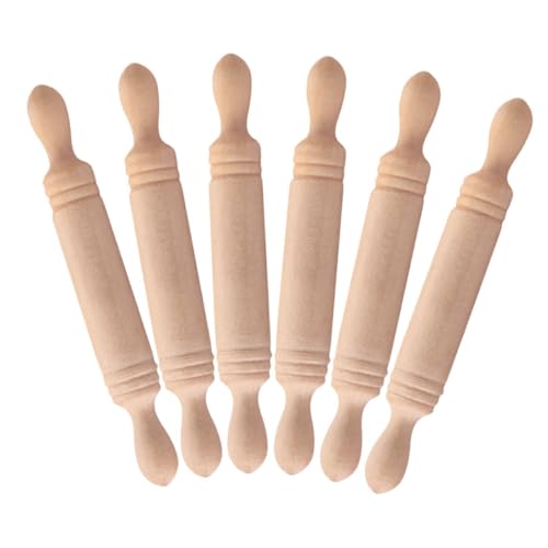 JOINPAYA 6st Mini Nudel Holz Nudelholz Spielzeug Küchenzubehör Für Puppenstuben Mini-hausdekoration Mini-Nudelholz Winziges Nudelholz Puppenhaus Nudelholz Kleines Nudelholz Mini-Dinge von JOINPAYA