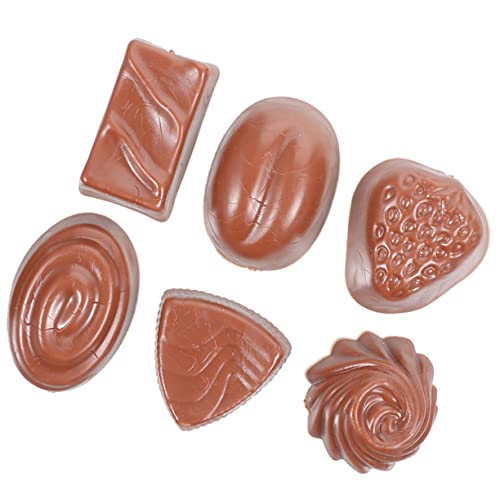 JOINPAYA 6st Simulationsschokolade Künstliche Dessert-Requisiten Gefälschtes Schokoladenmodell Candy Charms Masse Künstliche Gefälschte Kekse Künstliches Schokoladenmodell PVC Coffee von JOINPAYA