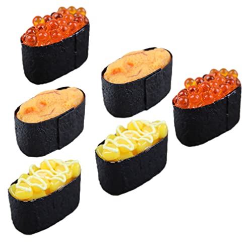 JOINPAYA Plastiksushi-Modell 6 Stück Dekoratives Kunstlebensmitteldekor Künstliches Sushi-Spielzeug für Einzelhandels-Shop-Display von JOINPAYA