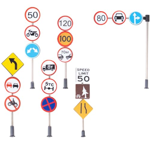 JOINPAYA 6st Zubehör Für Mikrolandschaften Verkehrsschild Selber Machen Rollenspiel Straßenschild Verkehrszeichen Simulation Straßenschild Miniatur Sandtisch Abs Plus Edelstahl von JOINPAYA