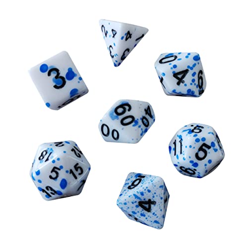 JOINPAYA 7St Brettspiel Würfel RPG-Würfel Würfel Partybedarf Halloween-Spielwürfel Kerker- und Drachenwürfel Aktivitätswürfel bürospiel familienspiele Blutspritzerwürfel Acryl Würfel Blue von JOINPAYA