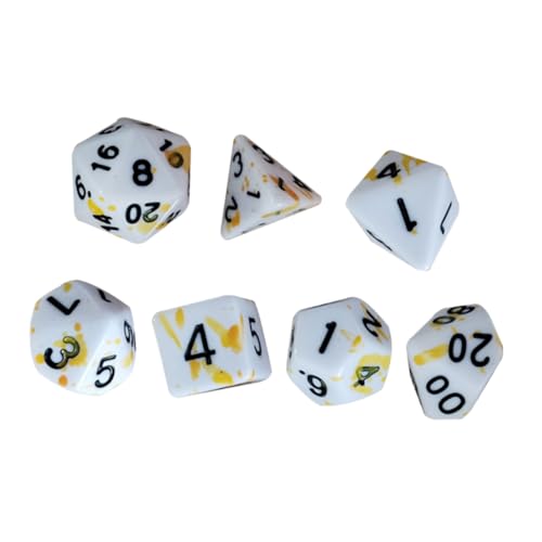 JOINPAYA 7St Brettspiel Würfel realistische Blutwürfel Würfel Trinken Würfel für Tischspiel RPG-Würfel brettspiel zubehör Party zubehör Polyederwürfel unregelmäßige Punktwürfel Acryl Yellow von JOINPAYA