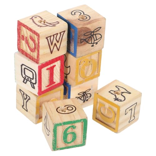 JOINPAYA 8 STK Buchstabenblöcke aus Holz holzbauklötze papageienspielzeug Parrot Toys Vogelspielzeug Spielzeug für Papageien Buchstaben aus Holzblöcken Alphabet-Holzklötze Hölzern von JOINPAYA