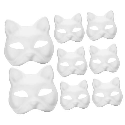 JOINPAYA 8 Stück Handgefertigte Katzen Aus Realistische Masken Zum Ausmalen Für Und Erwachsene Ideales Maskerade Zubehör Für Partys Und Kostüme von JOINPAYA