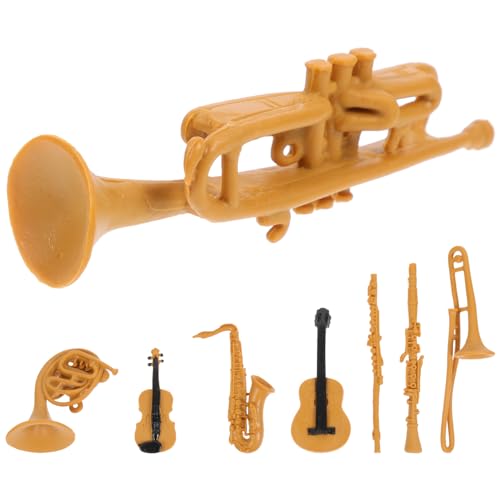 JOINPAYA Instrumentenstatuen-Set 8-teilig Mini-Klarinette Posaune Trompete Saxophon Violine Gitarre Für Heimdekoration Und Studio-Foto-Requisite von JOINPAYA