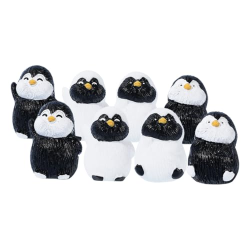 JOINPAYA 8St Mikrolandschaft Pinguin Spielzeug Pinguine Pinguinfiguren kleine Pinguinstatue Puppenhaus-Dekoration Niedliche Deko Tierfigur Garten kleine Statuen entzückende Tierstatue Harz von JOINPAYA